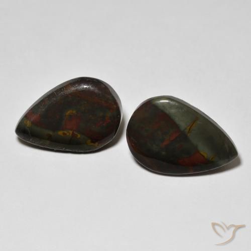 11.48ctw Natural Multicolorido Jaspe, Formato de pêra, Opaco