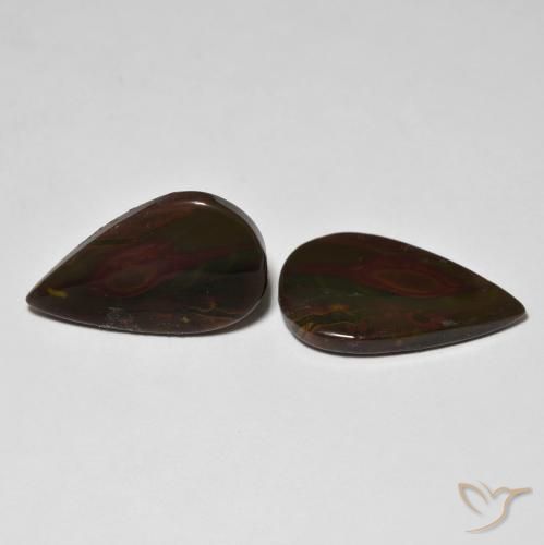 Pedras preciosas de Jaspe Multicolorido natural de 15.42 ct, Formato de pêra, Opaco
