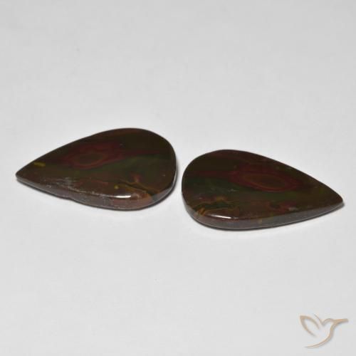 Pedras preciosas de Jaspe Multicolorido natural de 15.42 ct, Formato de pêra, Opaco