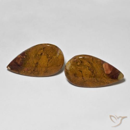 Pedras preciosas de pêra e jaspe de 26,26 quilates, jaspe certificado solto da Indonésia, Gemas naturais não tratadas, 27,6 x 15,8 mm, Photo A