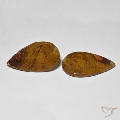 Pedras preciosas de Jaspe Multicolorido natural de 26.26 ct, Formato de pêra, Opaco