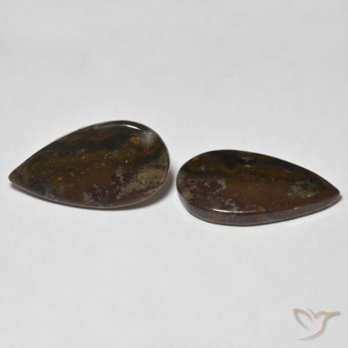 Pedras preciosas de Jaspe Multicolorido natural de 13.19 ct, Formato de pêra, Opaco