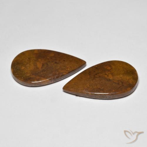 Pedras preciosas de Jaspe Multicolorido natural de 21.10 ct, Formato de pêra, Opaco