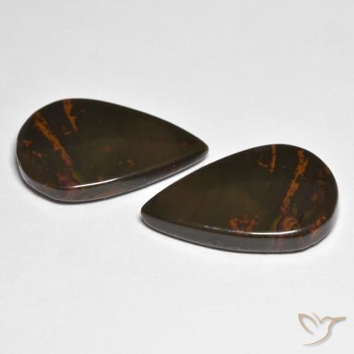 Pedras preciosas de Jaspe Multicolorido natural de 17.75 ct, Formato de pêra, Opaco