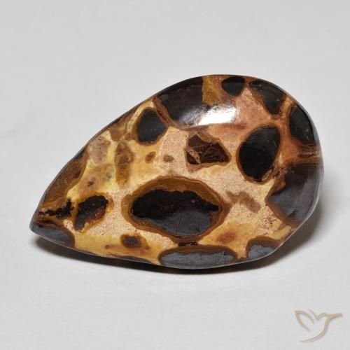 14.68ct Natural Multicolorido Jaspe, Formato de pêra, Opaco