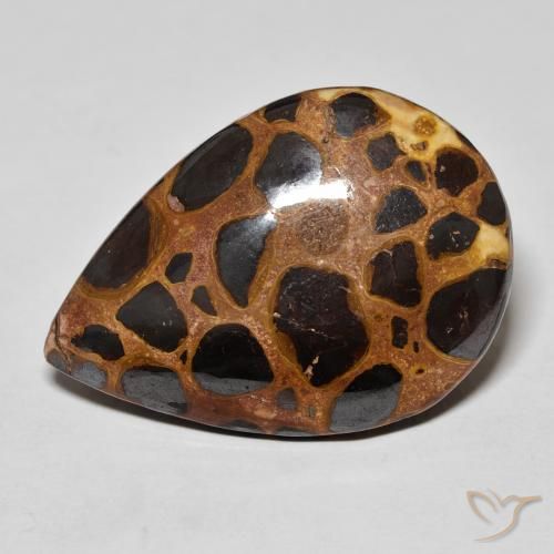 21.35ct Natural Multicolorido Jaspe, Formato de pêra, Opaco