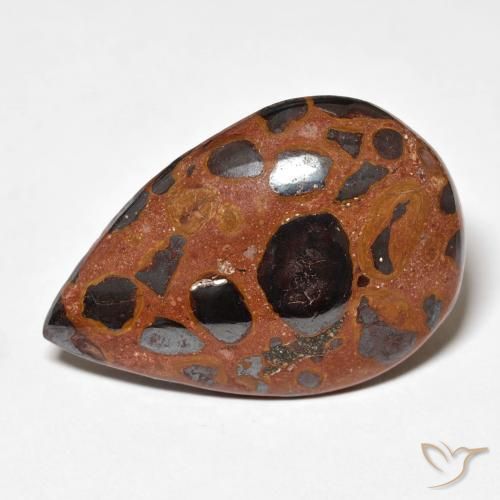 Pedra preciosa pêra jaspe de 16,44 quilates, jaspe certificado solto da Indonésia, Gema natural não tratada, 27 x 18,4 mm, Photo A