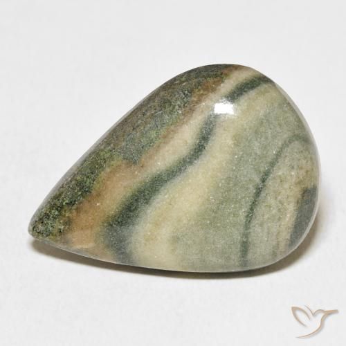 21.96ct Natural Multicolorido Jaspe, Formato de pêra, Opaco