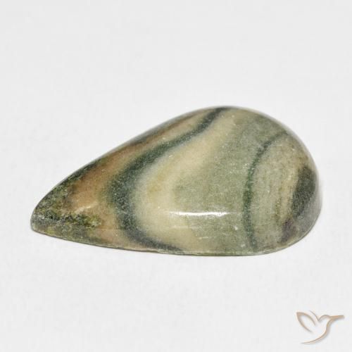 Jaspe Multicolorido Natural 21.96ct, Formato de pêra, Opaco