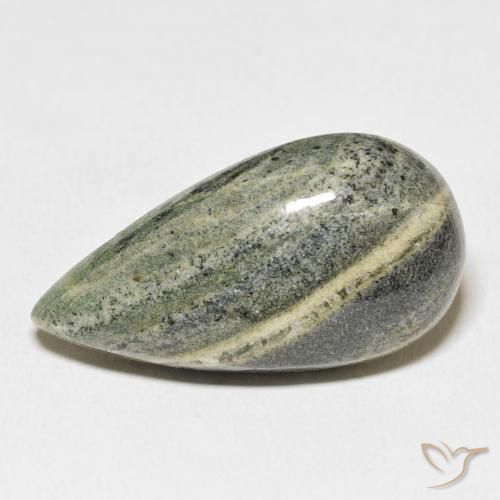 25.49ct Natural Multicolorido Jaspe, Formato de pêra, Opaco