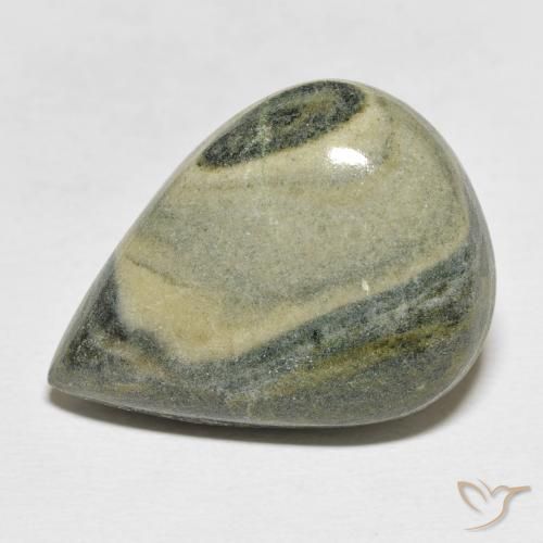 27.42ct Natural Multicolorido Jaspe, Formato de pêra, Opaco