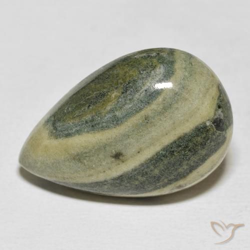 22.09ct Natural Multicolorido Jaspe, Formato de pêra, Opaco