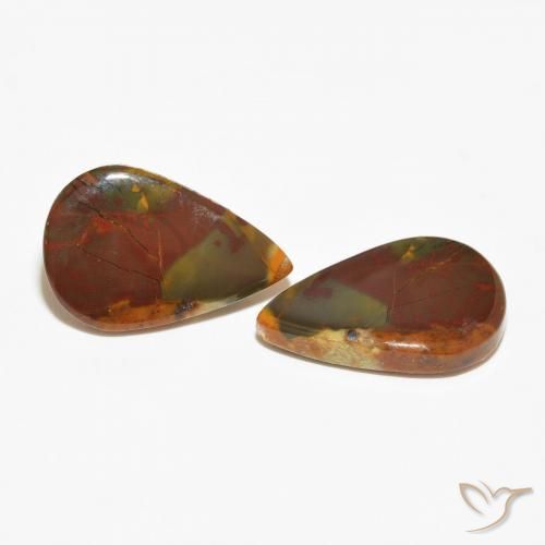 Pedras preciosas de Jaspe Multicolorido natural de 13.14 ct, Formato de pêra, Opaco