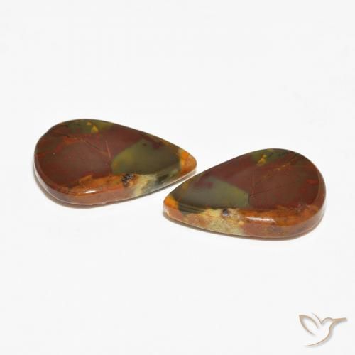 Pedras preciosas de Jaspe Multicolorido natural de 13.14 ct, Formato de pêra, Opaco
