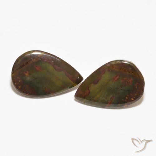 12.58ctw Natural Multicolorido Jaspe, Formato de pêra, Opaco