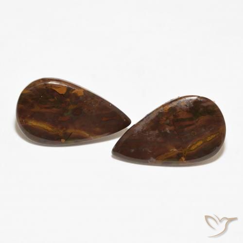 11.97ctw Natural Multicolorido Jaspe, Formato de pêra, Opaco