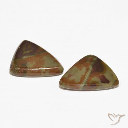 Pedras preciosas de Jaspe Multicolorido natural de 11.17 ct, Trilhão, Opaco