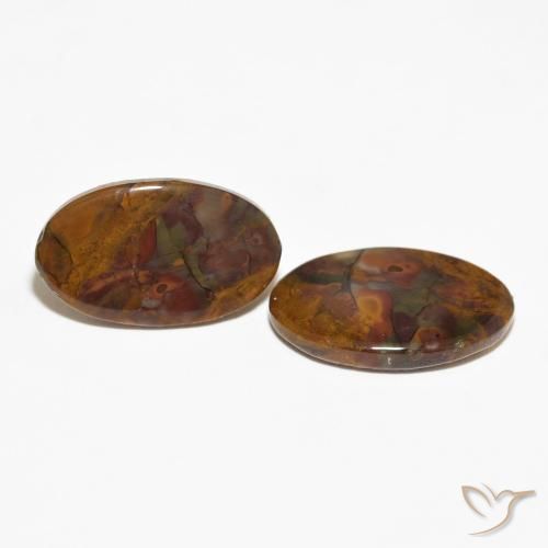 Pedras preciosas de Jaspe Multicolorido natural de 16.02 ct, oval, Opaco