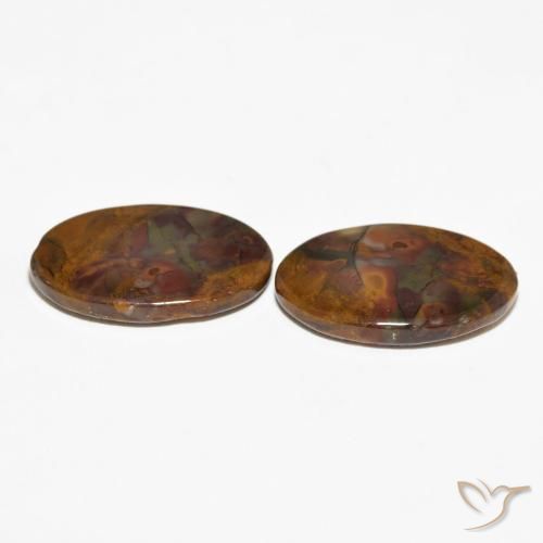 Pedras preciosas de Jaspe Multicolorido natural de 16.02 ct, oval, Opaco