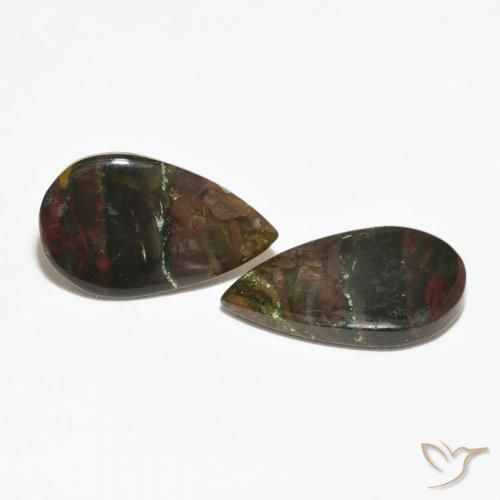 Pedras preciosas de Jaspe Multicolorido natural de 12.02 ct, Formato de pêra, Opaco