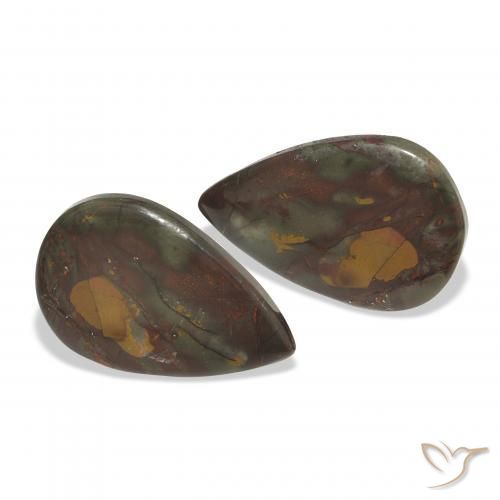 Pedras preciosas de Jaspe Multicolorido natural de 17.72 ct, Formato de pêra, Opaco