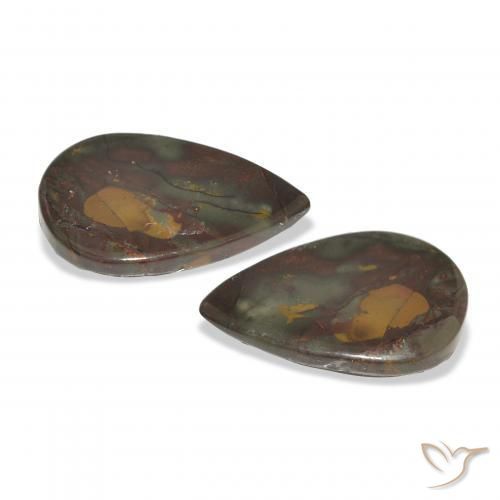 Pedras preciosas de Jaspe Multicolorido natural de 17.72 ct, Formato de pêra, Opaco
