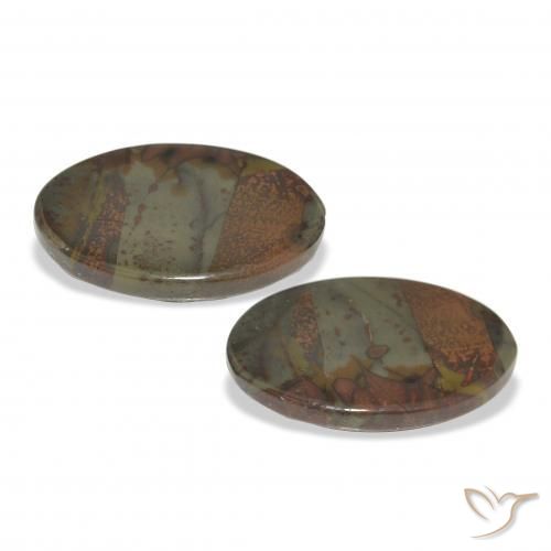 Pedras preciosas de Jaspe Multicolorido natural de 16.71 ct, oval, Opaco