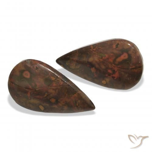 Pedras preciosas de Jaspe Multicolorido natural de 19.28 ct, Formato de pêra, Opaco