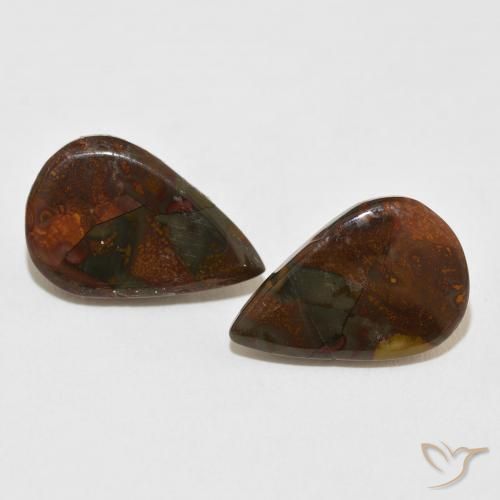 13.83ctw Natural Multicolorido Jaspe, Formato de pêra, Opaco, Photo A