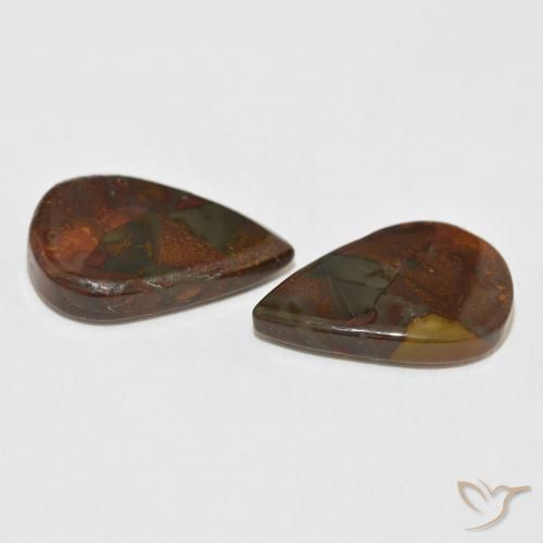 Pedras preciosas de Jaspe Multicolorido natural de 13.83 ct, Formato de pêra, Opaco