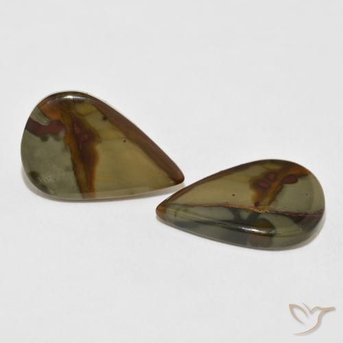 Pedras preciosas de Jaspe Multicolorido natural de 14.53 ct, Formato de pêra, Opaco