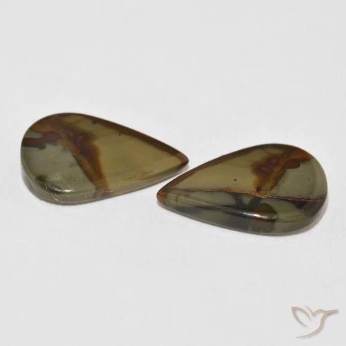 Pedras preciosas de Jaspe Multicolorido natural de 14.53 ct, Formato de pêra, Opaco
