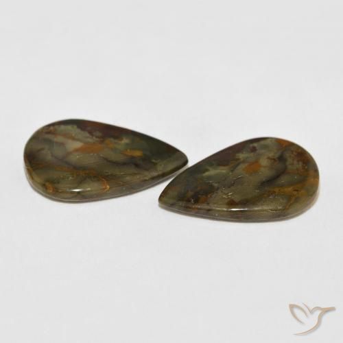 Pedras preciosas de Jaspe Multicolorido natural de 11.42 ct, Formato de pêra, Opaco