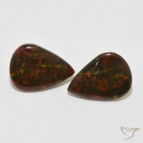 Pedras preciosas de jaspe multicolorido natural de 8,28 ct, formato de pêra, opaco