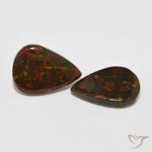 Pedras preciosas de jaspe multicolorido natural de 8,28 ct, formato de pêra, opaco
