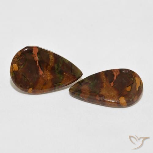 Pedras preciosas de Jaspe Multicolorido natural de 10.82 ct, Formato de pêra, Opaco