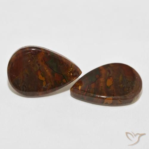 Pedras preciosas de Jaspe Multicolorido natural de 20.11 ct, Formato de pêra, Opaco