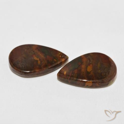 Pedras preciosas de Jaspe Multicolorido natural de 20.11 ct, Formato de pêra, Opaco