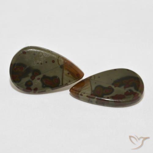 Pedras preciosas de Jaspe Multicolorido natural de 12.88 ct, Formato de pêra, Opaco