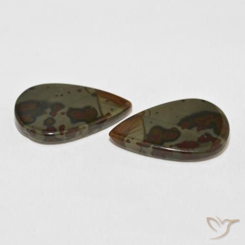 Pedras preciosas de Jaspe Multicolorido natural de 12.88 ct, Formato de pêra, Opaco