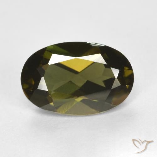1.24ct Natural Marrom esverdeado Rupina de grãos, oval, VVS-VS