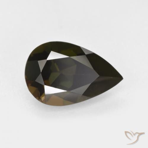 1.34ct Natural Marrom escuro Rupina de grãos, Formato de pêra, VVS