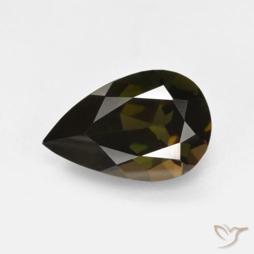 Rupina de grãos Marrom escuro Natural 1.34ct, Formato de pêra, VVS