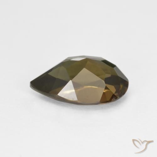Rupina de grãos Marrom escuro Natural 1.34ct, Formato de pêra, VVS