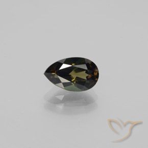 1.65ct Natural Marrom esverdeado Rupina de grãos, Formato de pêra, VVS