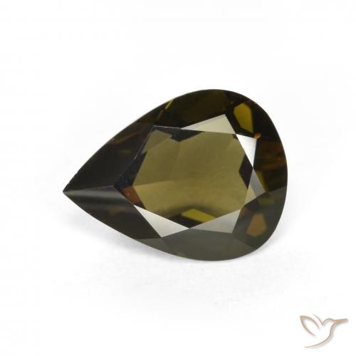 1.54ct Natural verde escuro Rupina de grãos, Formato de pêra, VVS