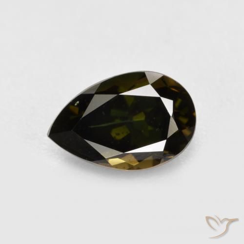 Rupina de grãos Marrom esverdeado Natural 1.05ct, Formato de pêra, VVS-VS