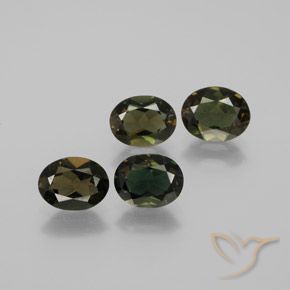 3.59ctw Natural Verde escuro Rupina de grãos, oval, VVS-VS