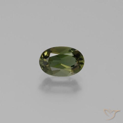 0.93ct Natural verde escuro Rupina de grãos, oval, VVS