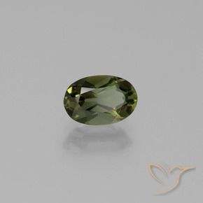 Rupina de grãos verde escuro Natural 0.93ct, oval, VVS